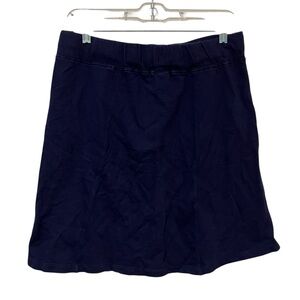 Basic Editions Navy Blue Sweatshirt Style Pull On Skirt